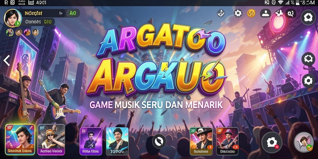 Screenshot gameplay ARGATOTO menampilkan aksi seru bermain musik.