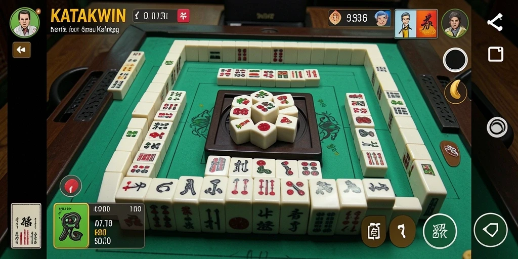 Tampilan gameplay KATAKWIN yang menegangkan di saat bermain Mahjong.