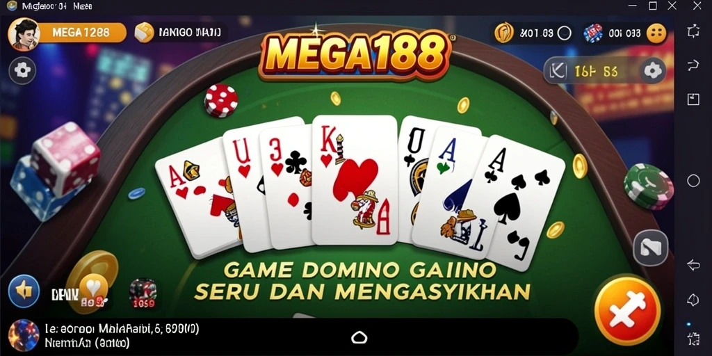 Tampilan gameplay seru dari MEGA188 dengan elemen Domino.